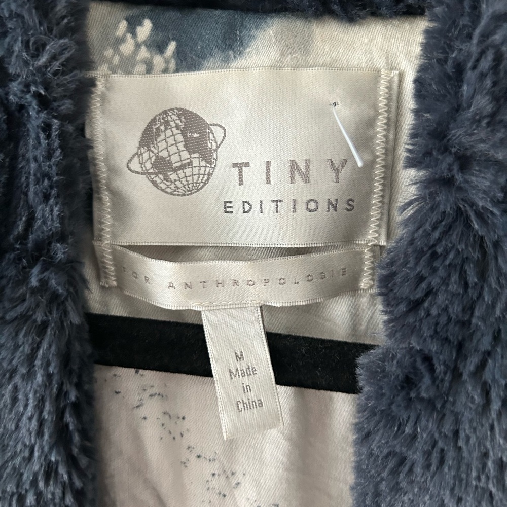 Anthropologie Tiny blue faux fur jacket - Picture 3 of 5